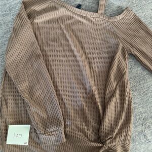 SHEIN Brown Off-the-Shoulder Sweater